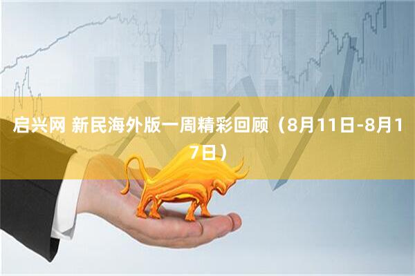 启兴网 新民海外版一周精彩回顾（8月11日-8月17日）